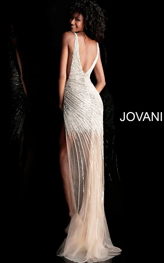 Jovani 63405 Emerald Fully Beaded Dress
